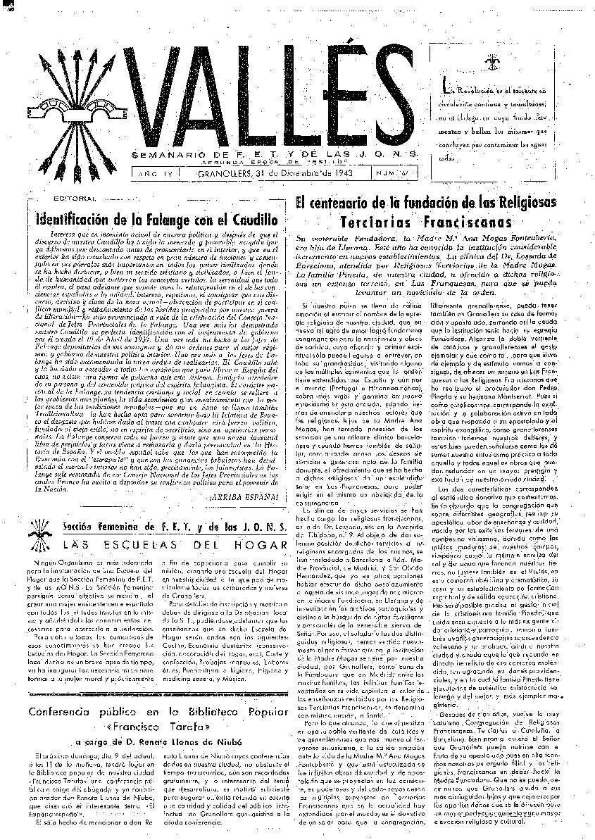 Vallés, 31/12/1943 [Ejemplar]