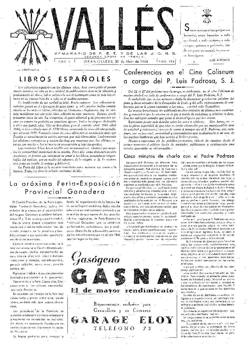 Vallés, 30/4/1944 [Ejemplar]