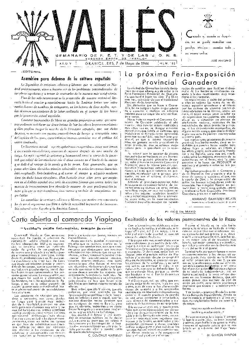 Vallés, 7/5/1944 [Ejemplar]