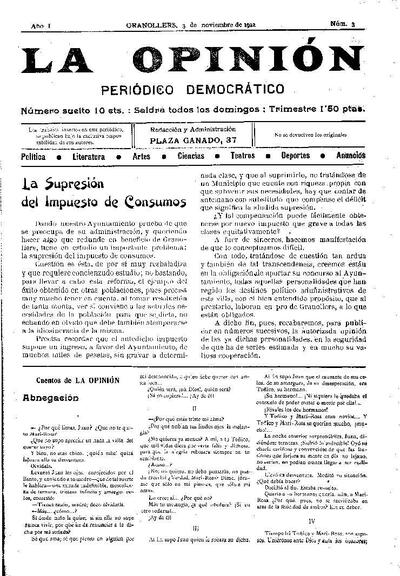 La Opinión [1912], 3/11/1912 [Issue]