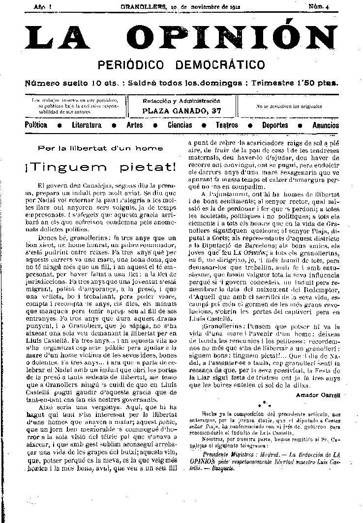 La Opinión [1912], 10/11/1912 [Issue]