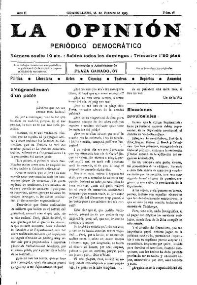 La Opinión , 16/2/1913 [Exemplar]