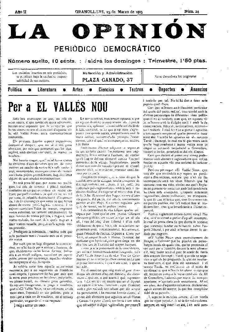 La Opinión , 23/3/1913 [Issue]