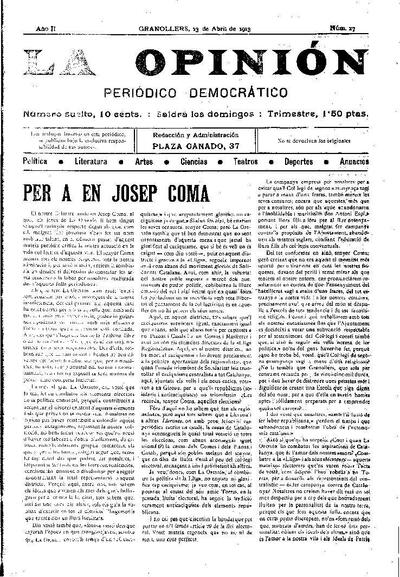 La Opinión , 13/4/1913 [Issue]