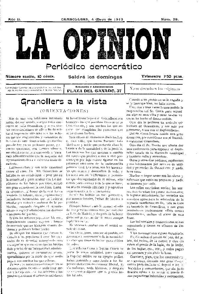 La Opinión , 4/5/1913 [Ejemplar]