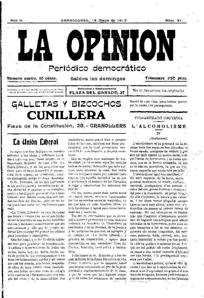 La Opinión , 18/5/1913 [Issue]