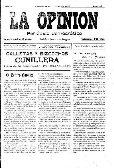 La Opinión , 1/6/1913 [Ejemplar]