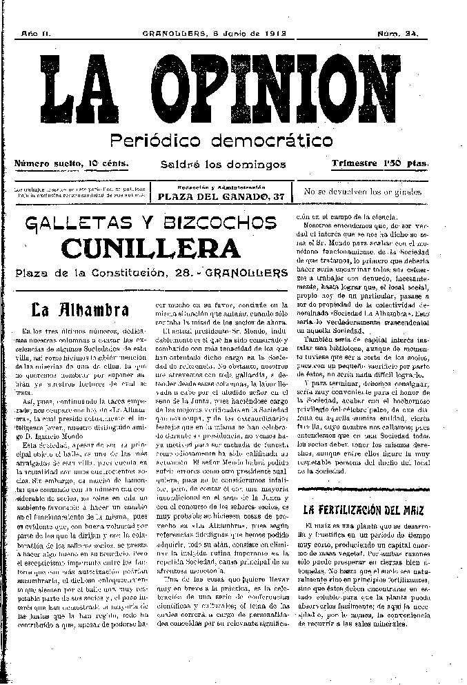 La Opinión , 8/6/1913 [Issue]
