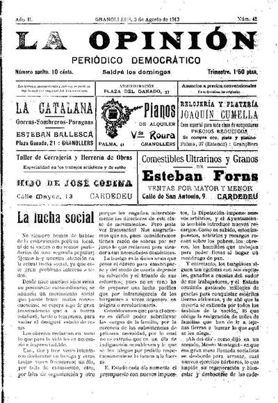 La Opinión , 3/8/1913 [Ejemplar]