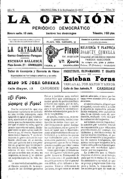 La Opinión , 2/9/1913 [Exemplar]