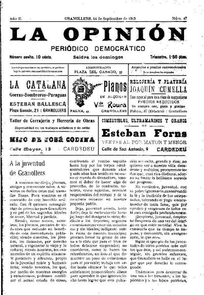 La Opinión , 14/9/1913 [Exemplar]
