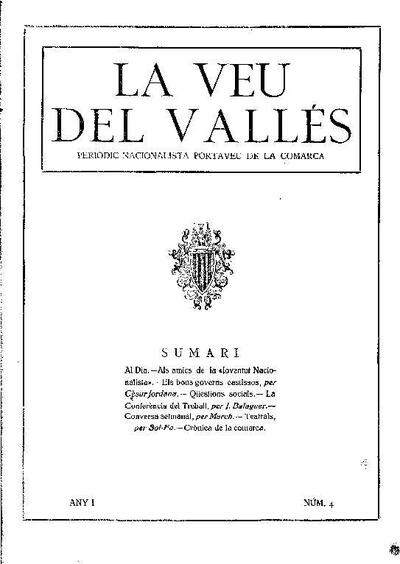 La Veu del Vallès [1919], 6/4/1919 [Issue]