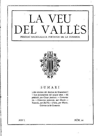 La Veu del Vallès [1919], 18/5/1919 [Exemplar]