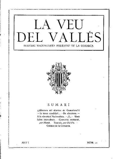 La Veu del Vallès [1919], 25/5/1919 [Issue]