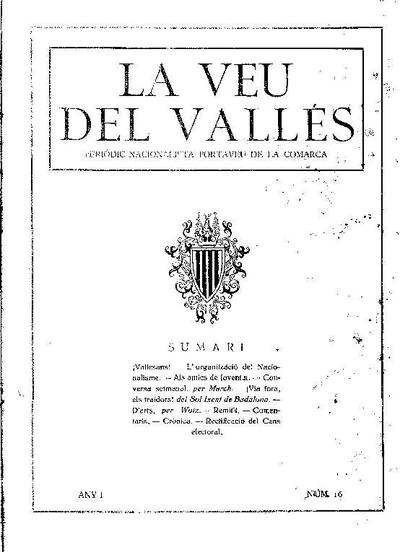 La Veu del Vallès [1919], 29/6/1919 [Issue]