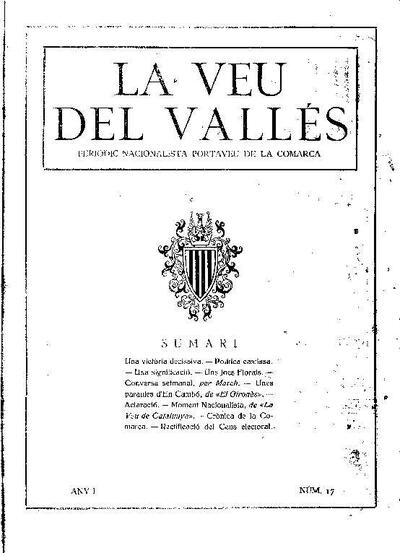 La Veu del Vallès [1919], 6/7/1919 [Issue]