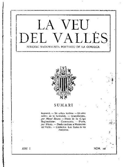 La Veu del Vallès [1919], 28/9/1919 [Issue]
