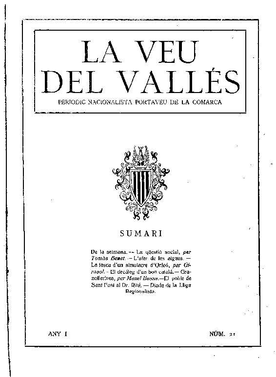 La Veu del Vallès [1919], 12/10/1919 [Issue]