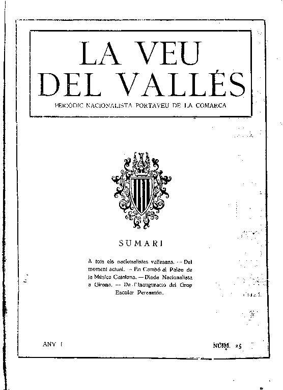 La Veu del Vallès [1919], 9/11/1919 [Ejemplar]