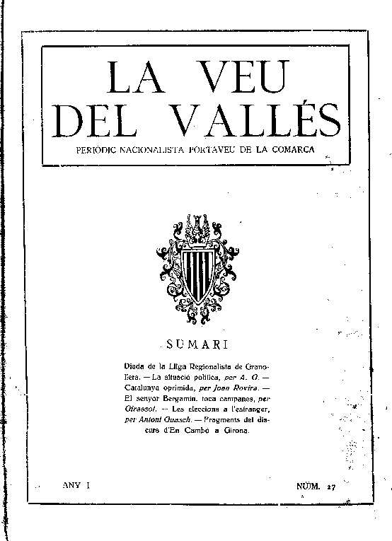 La Veu del Vallès [1919], 23/11/1919 [Issue]
