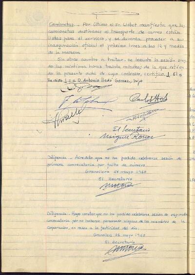 Actes de la Comissió Municipal Permanent, 26/5/1960, Diligència [Acta]