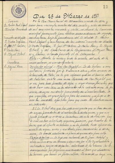 Actes de la Comissió Municipal Permanent, 28/3/1957, Sessió ordinària [Acta]