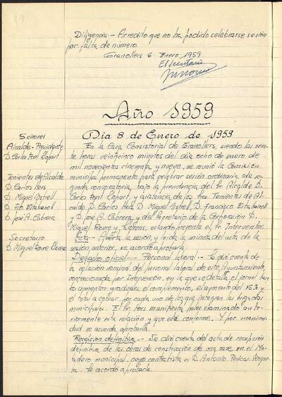 Actes de la Comissió Municipal Permanent, 30/12/1958, Sessió ordinària [Acta]