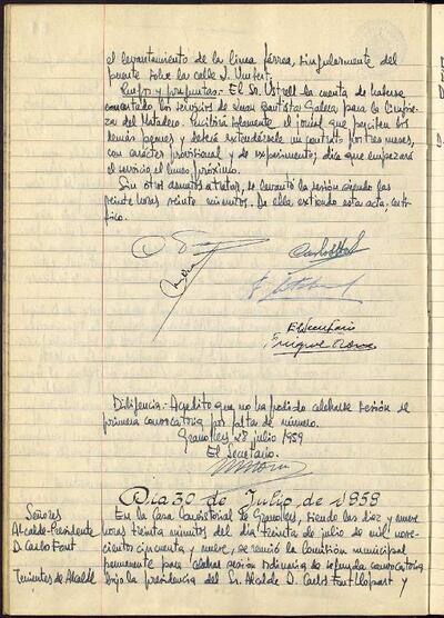 Actes de la Comissió Municipal Permanent, 30/7/1959, Sessió ordinària [Acta]