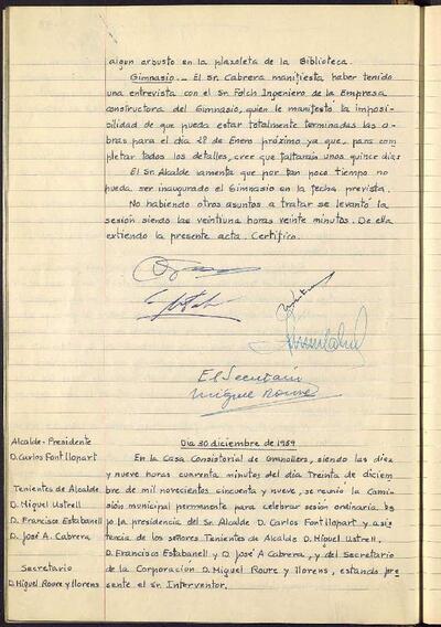 Actes de la Comissió Municipal Permanent, 30/12/1959, Sessió ordinària [Acta]