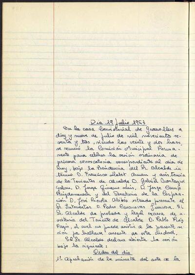 Actes de la Comissió Municipal Permanent, 19/7/1963, Sessió ordinària [Acta]