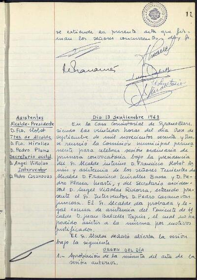 Actes de la Comissió Municipal Permanent, 13/9/1963, Sessió ordinària [Acta]