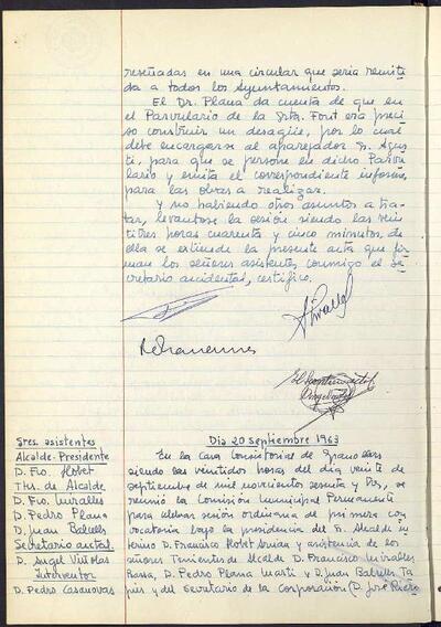 Actes de la Comissió Municipal Permanent, 20/9/1963, Sessió ordinària [Minutes]