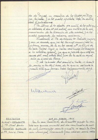 Actes de la Comissió Municipal Permanent, 24/1/1964, Sessió ordinària [Acta]