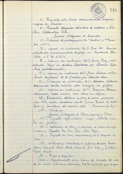 Actes de la Comissió Municipal Permanent, 15/4/1964, Sessió ordinària [Acta]