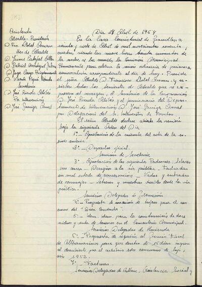 Actes de la Comissió Municipal Permanent, 17/4/1964, Sessió ordinària [Acta]