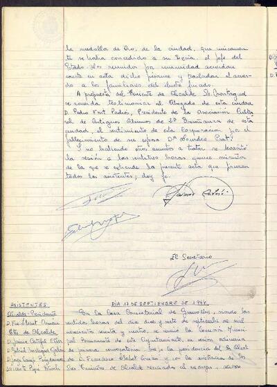 Actes de la Comissió Municipal Permanent, 17/9/1964, Sessió ordinària [Acta]