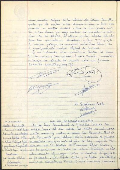 Actes de la Comissió Municipal Permanent, 22/10/1964, Sessió ordinària [Acta]