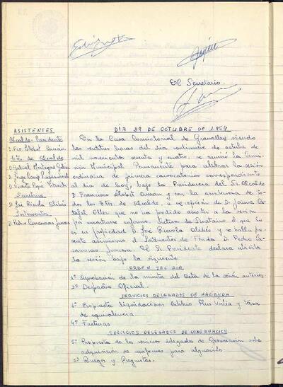 Actes de la Comissió Municipal Permanent, 29/10/1964, Sessió ordinària [Acta]