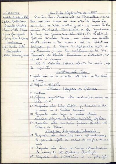 Actes de la Comissió Municipal Permanent, 8/9/1966, Sessió ordinària [Acta]