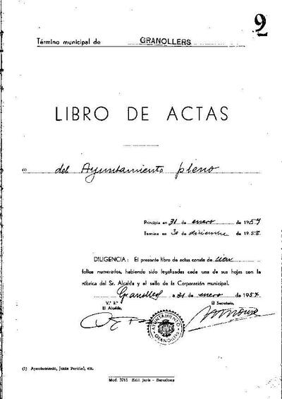 Actes del Ple Municipal, 31/1/1957, Diligència [Acta]