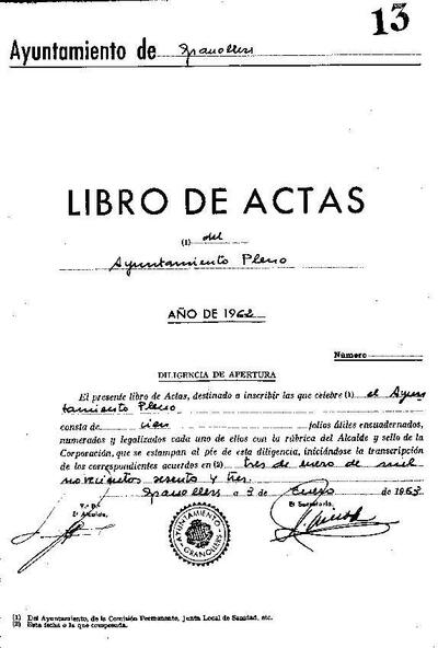 Actes del Ple Municipal, 3/1/1963, Diligència [Minutes]