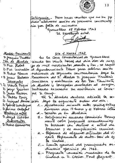 Actes del Ple Municipal, 28/2/1963, Diligència [Minutes]