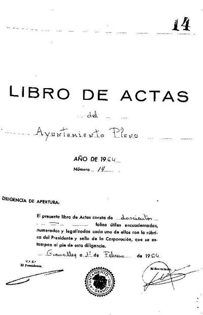 Actes del Ple Municipal, 1/2/1964, Diligència [Minutes]