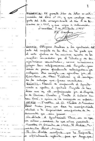 Actes del Ple Municipal, 7/12/1965, Diligència [Minutes]