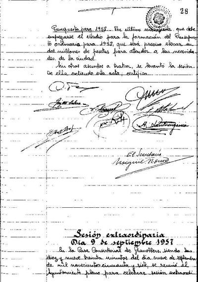 Actes del Ple Municipal, 9/9/1957, Sessió ordinària [Acta]