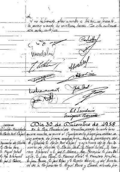 Actes del Ple Municipal, 30/12/1958, Sessió ordinària [Acta]