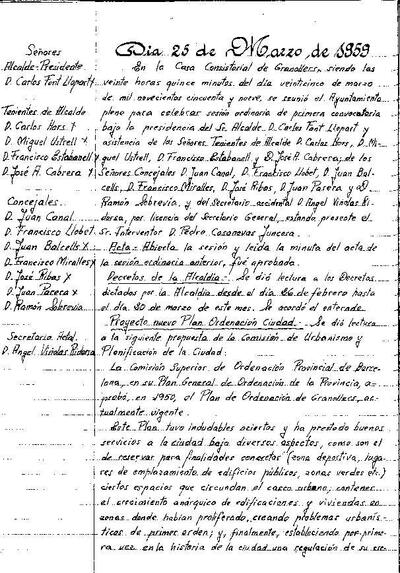 Actes del Ple Municipal, 25/3/1959, Sessió ordinària [Acta]