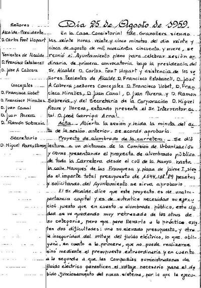 Actes del Ple Municipal, 25/8/1959, Sessió ordinària [Acta]