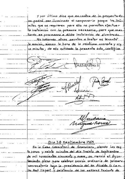 Actes del Ple Municipal, 30/9/1959, Sessió ordinària [Acta]