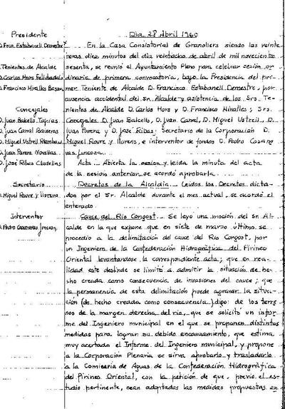 Actes del Ple Municipal, 28/4/1960, Sessió ordinària [Acta]